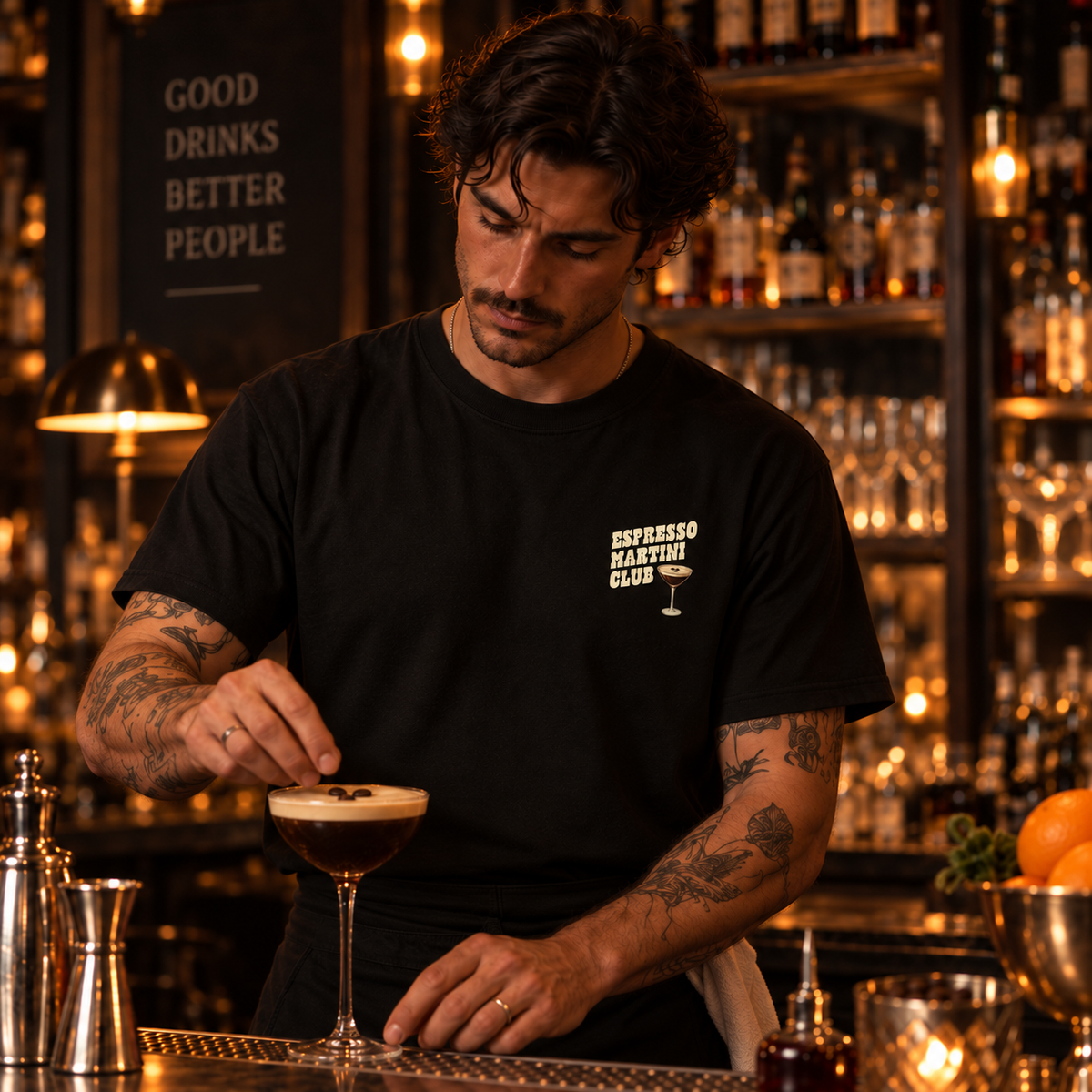 Espresso Martini Club T-Shirt by DropInkStudio
