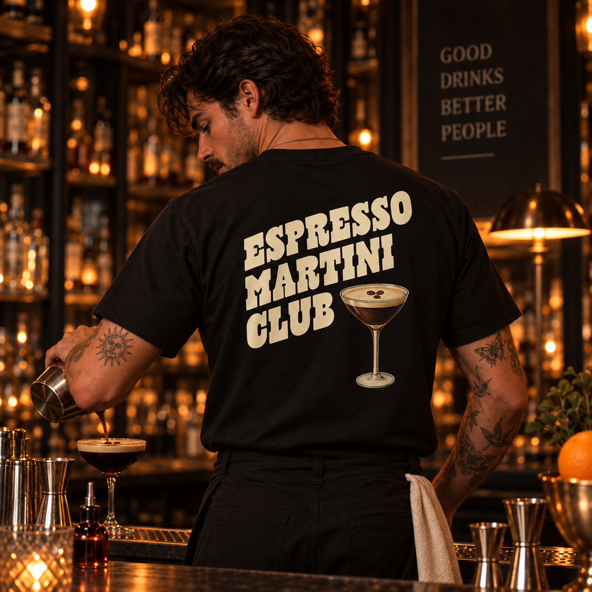 Espresso Martini Club T-Shirt by DropInkStudio
