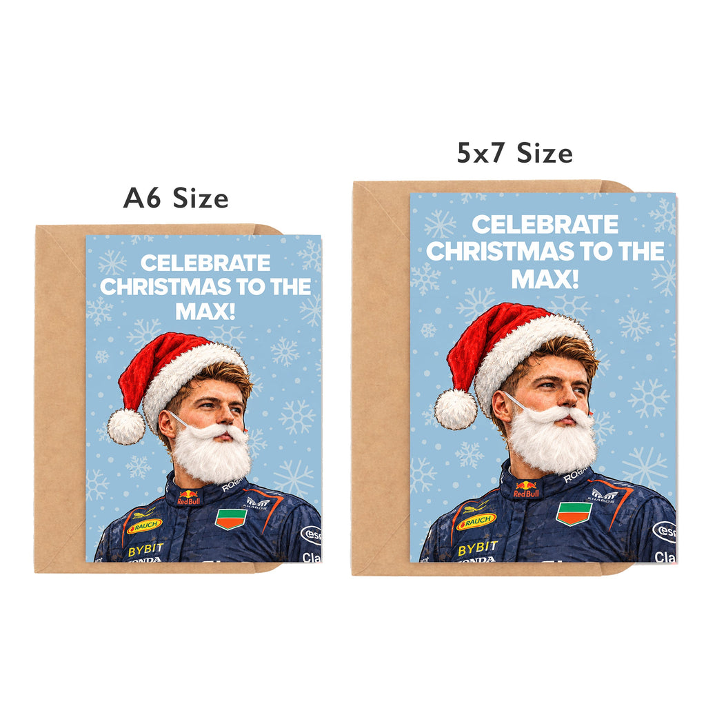 Celebrate Christmas To The Max! Max Verstappen Christmas Card by DropInkStudio