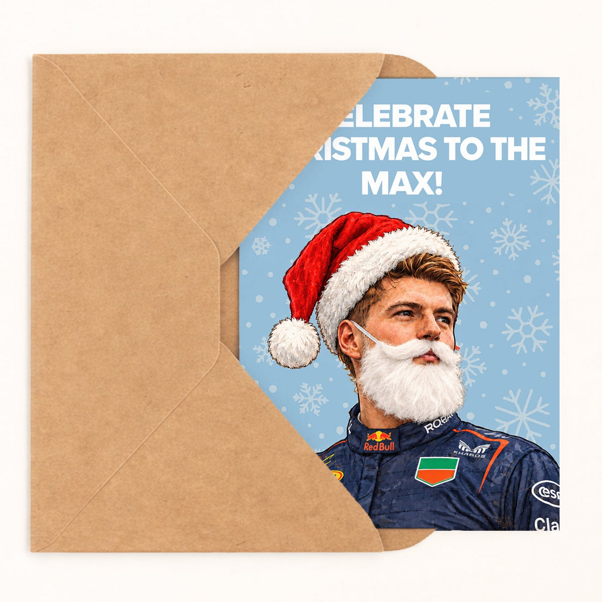 Celebrate Christmas To The Max! Max Verstappen Christmas Card by DropInkStudio