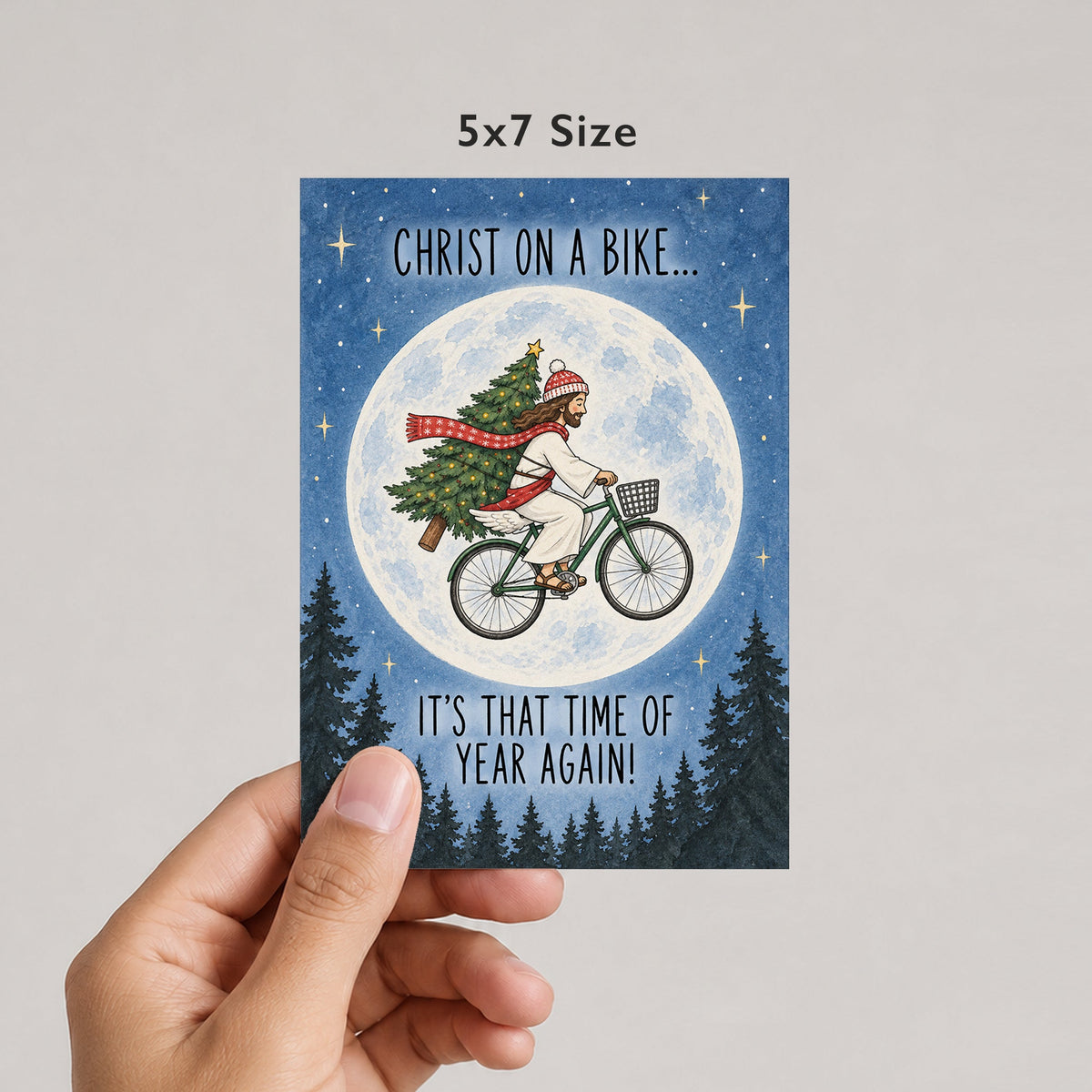 Christ On A Bike, It's That Time Of Year Again! Movie Themed Christmas Card, movie inspired design by DropInkStudio