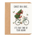 Christ On A Bike, It's That Time Of Year Again! Christmas Card by DropInkStudio