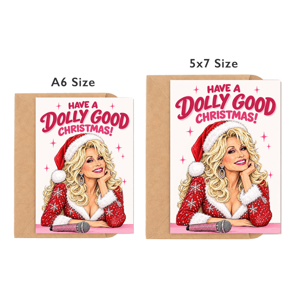 Have A Dolly Good Christmas! Christmas Card, Dolly Parton inspired design by DropInkStudio