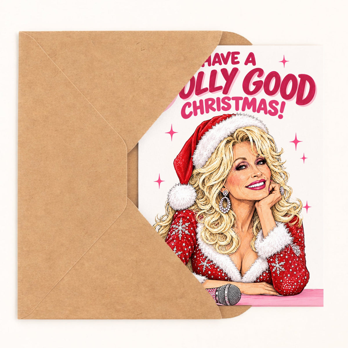 Have A Dolly Good Christmas! Christmas Card, Dolly Parton inspired design by DropInkStudio