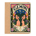 Gemini Zodiac Birthday Card by DropInkStudio