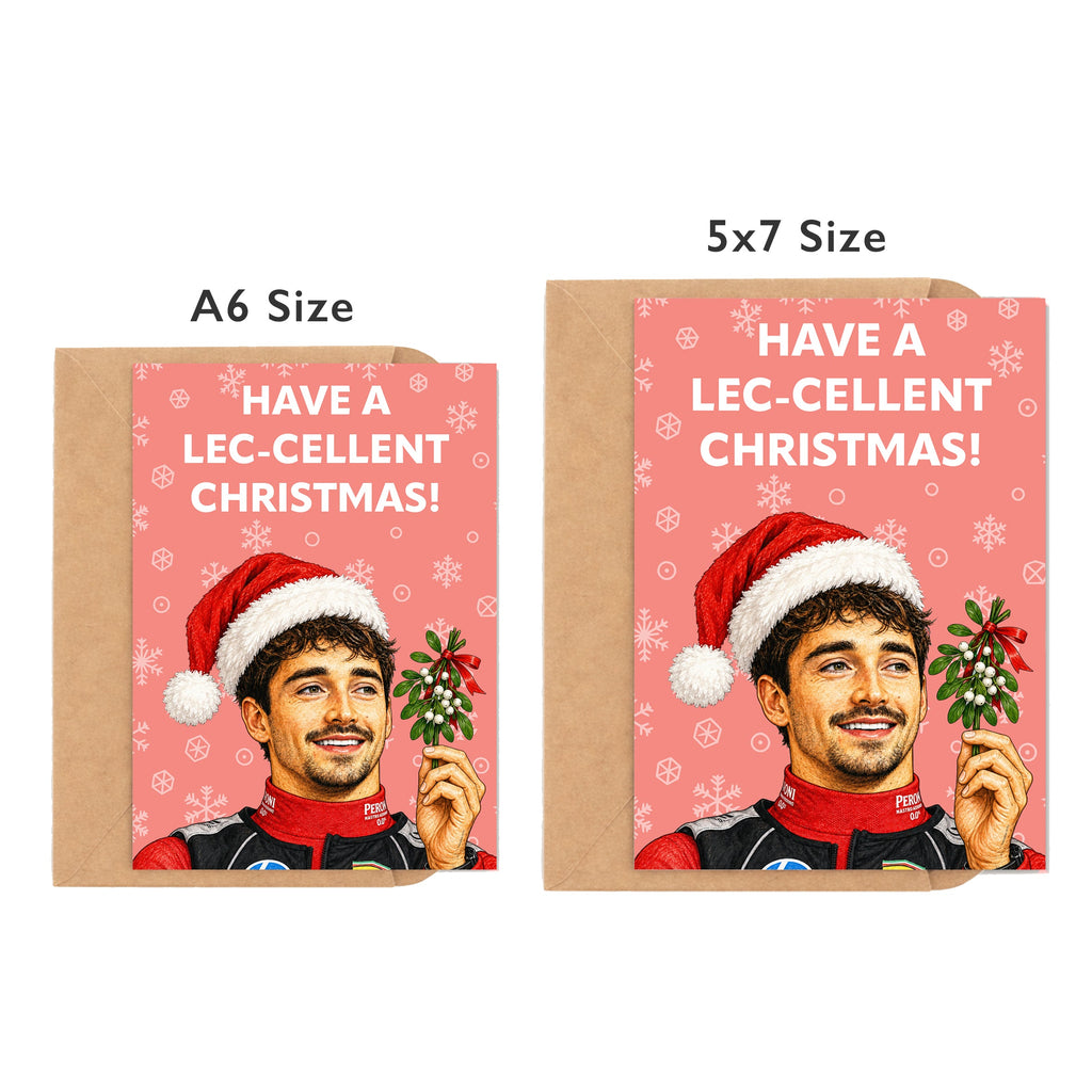 Have A Lec-cellent Christmas! Charles Leclerc Christmas Card by DropInkStudio