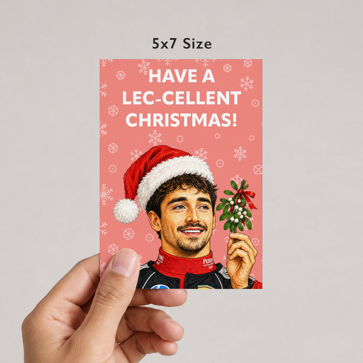 Have A Lec-cellent Christmas! Charles Leclerc Christmas Card by DropInkStudio