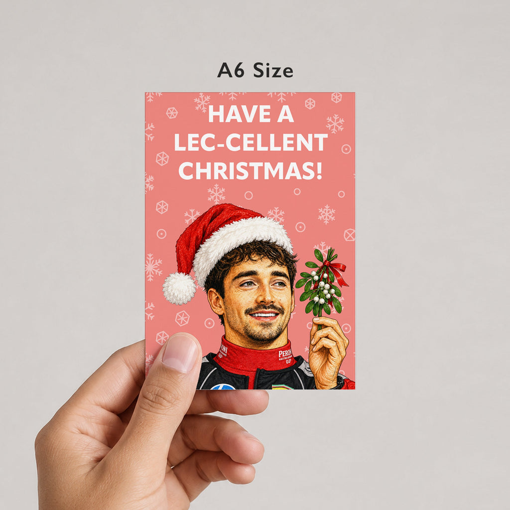 Have A Lec-cellent Christmas! Charles Leclerc Christmas Card by DropInkStudio
