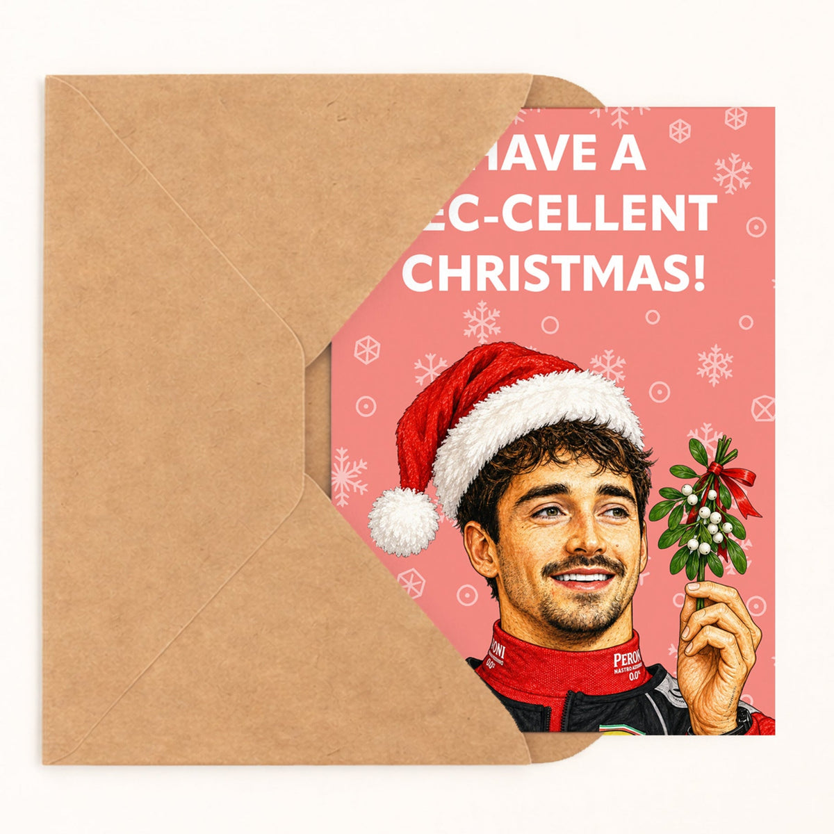 Have A Lec-cellent Christmas! Charles Leclerc Christmas Card by DropInkStudio