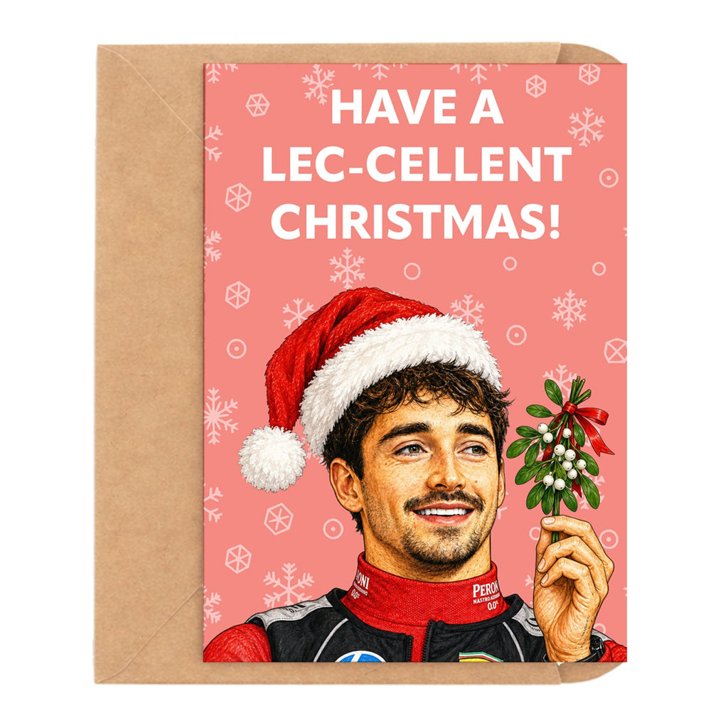 Have A Lec-cellent Christmas! Charles Leclerc Christmas Card by DropInkStudio