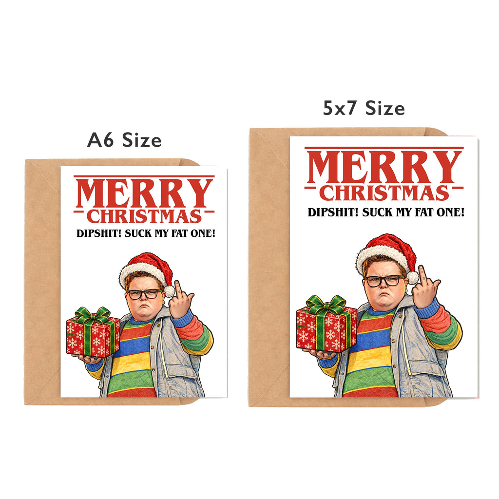 Merry Christmas Dipshit! Christmas Card by DropInkStudio