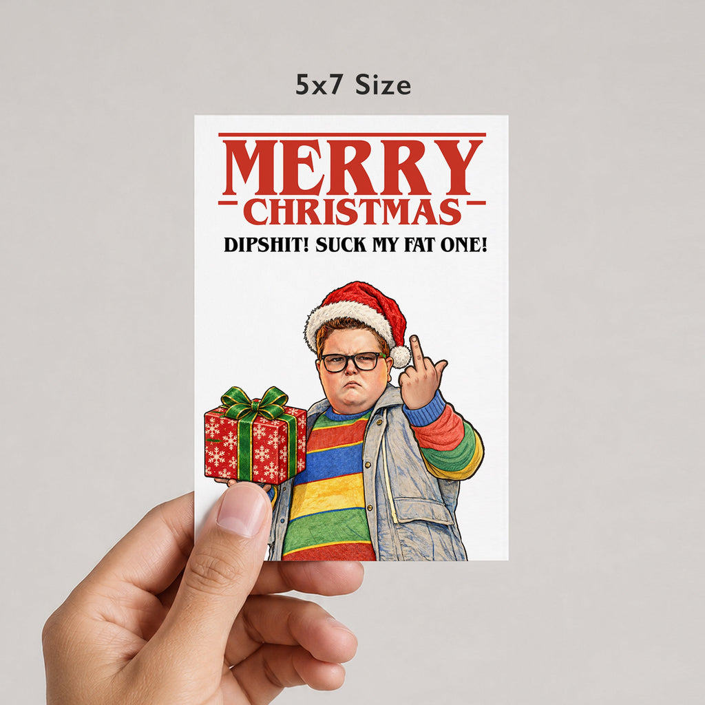 Merry Christmas Dipshit! Christmas Card by DropInkStudio