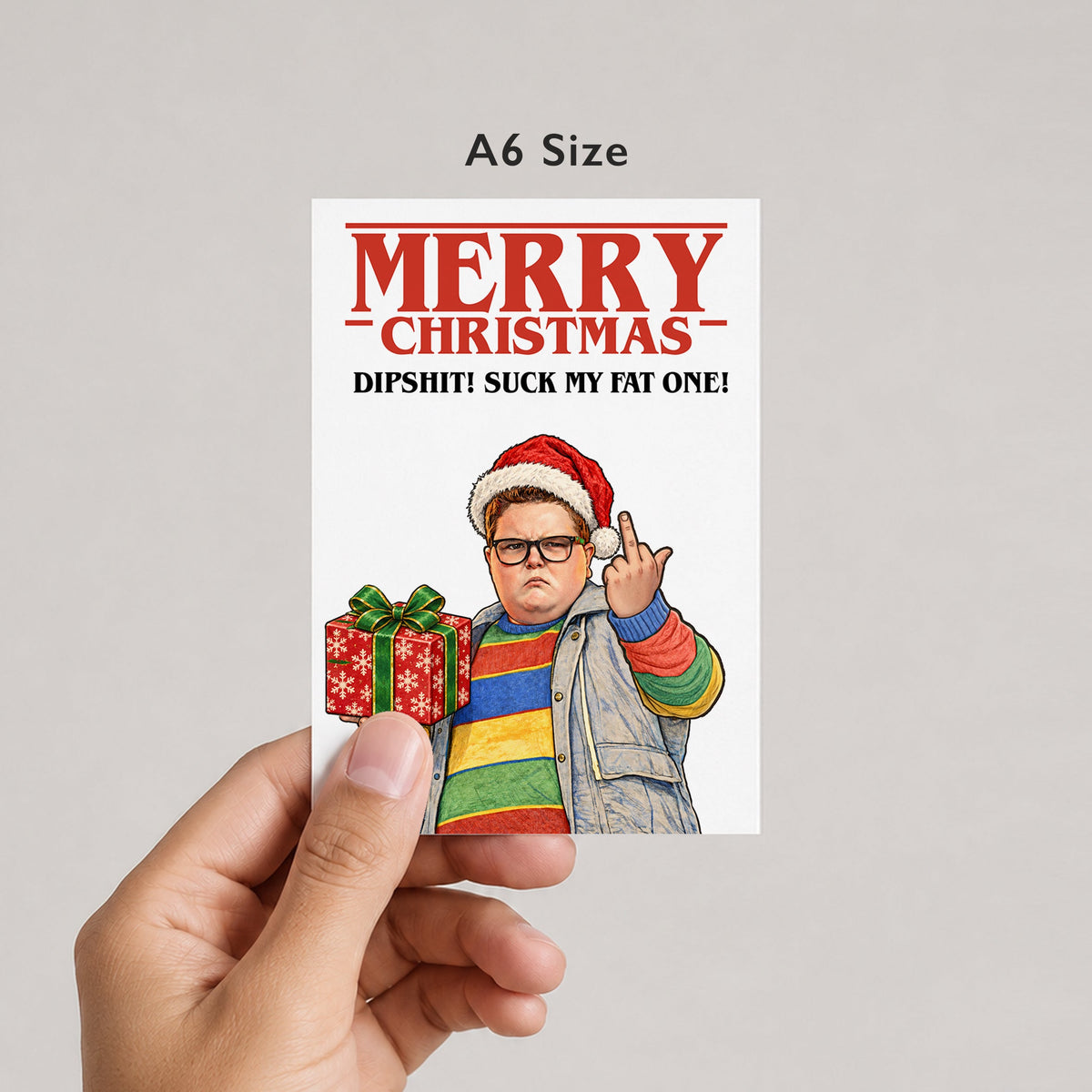 Merry Christmas Dipshit! Christmas Card by DropInkStudio