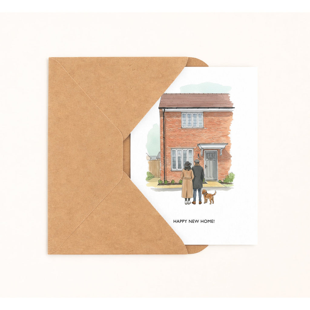 Personalised New Home Portrait Card & Print | Custom House Illustration