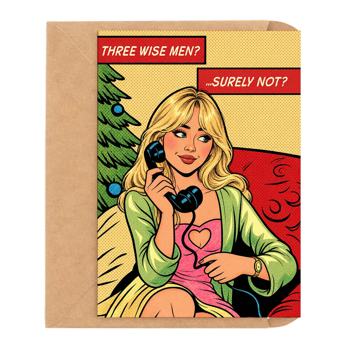 Three Wise Men? ...Surely Not? Sabrina Carpenter Christmas Card by DropInkStudio