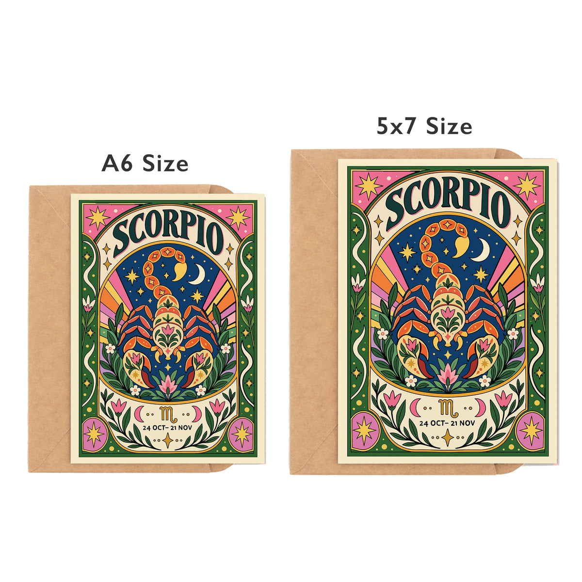 Scorpio Zodiac Birthday Card by DropInkStudio