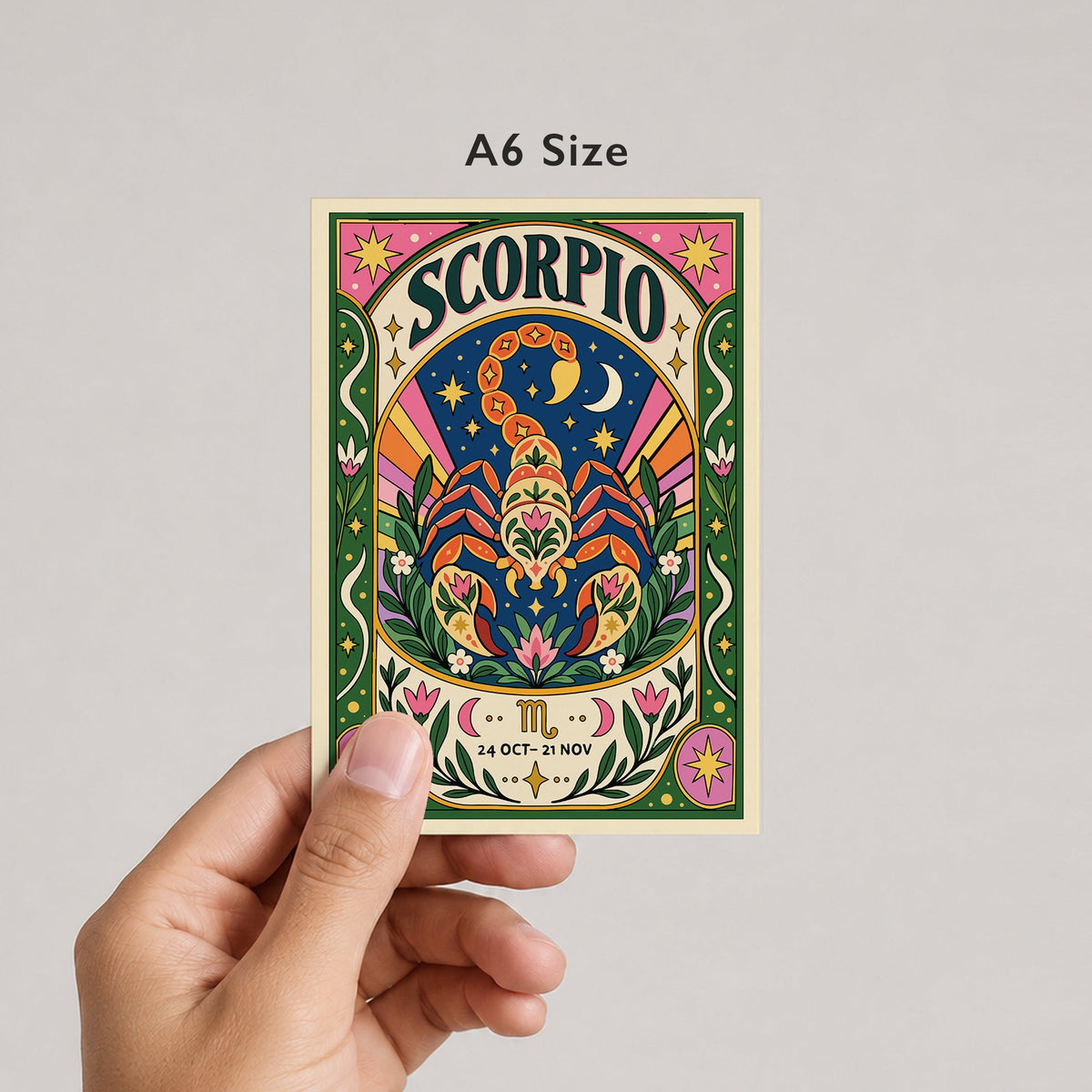 Scorpio Zodiac Birthday Card by DropInkStudio