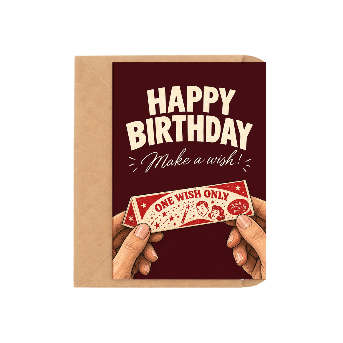Happy Birthday Make A Wish Card, Obsession inspired design by DropInkStudio