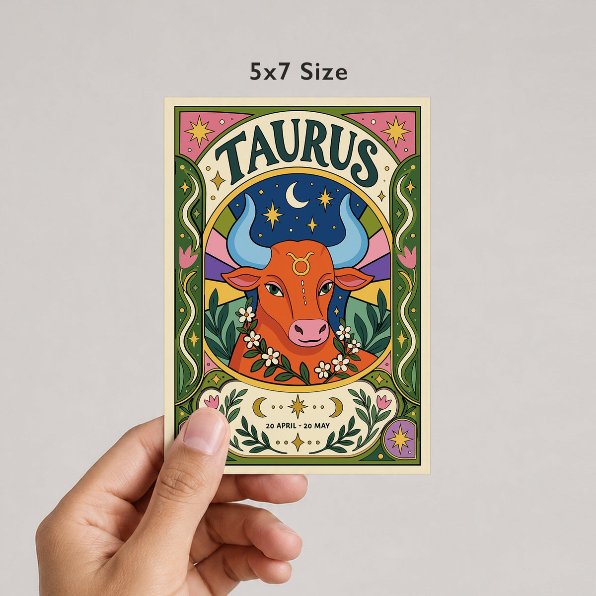Taurus Zodiac Birthday Card by DropInkStudio