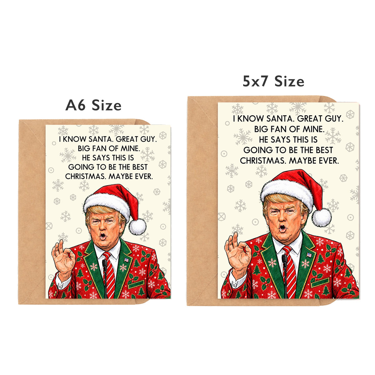 I Know Santa. Great Guy! Trump Christmas Card, Donald Trump inspired design by DropInkStudio