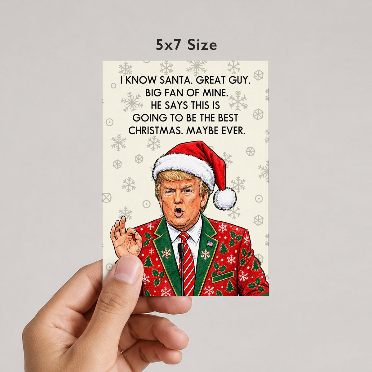 I Know Santa. Great Guy! Trump Christmas Card, Donald Trump inspired design by DropInkStudio
