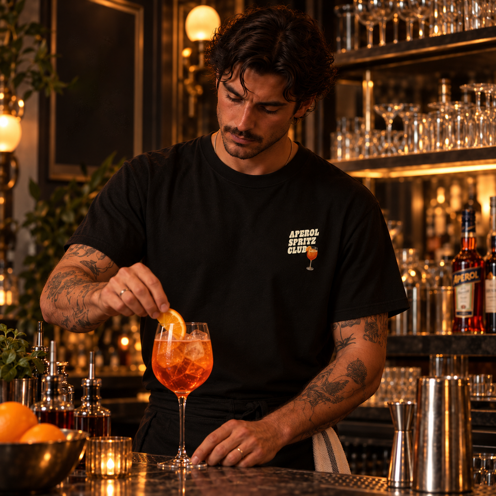 Aperol Spritz Club T-Shirt, Aperol Spritz inspired design by DropInkStudio