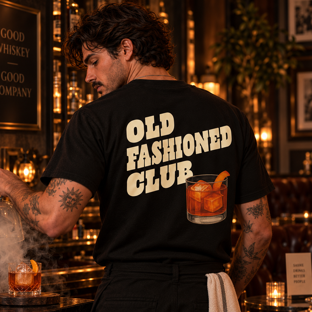 Old Fashioned Club T-Shirt by DropInkStudio