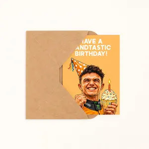 Have A Landtastic Birthday, Lando Norris, Lando Norris inspired design by DropInkStudio