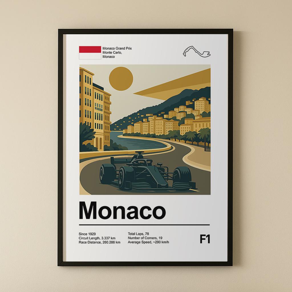 Monaco Race Circuit Art Print