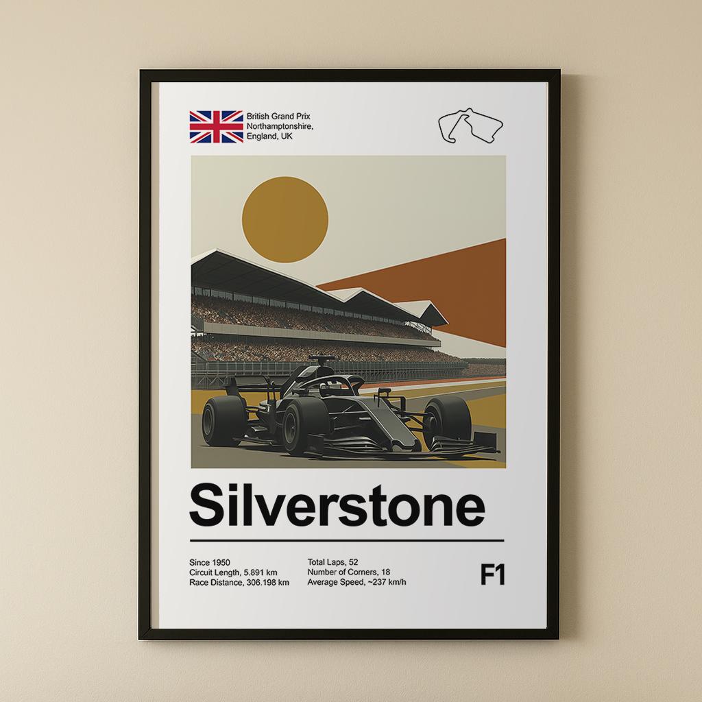 Silverstone Race Circuit Art Print
