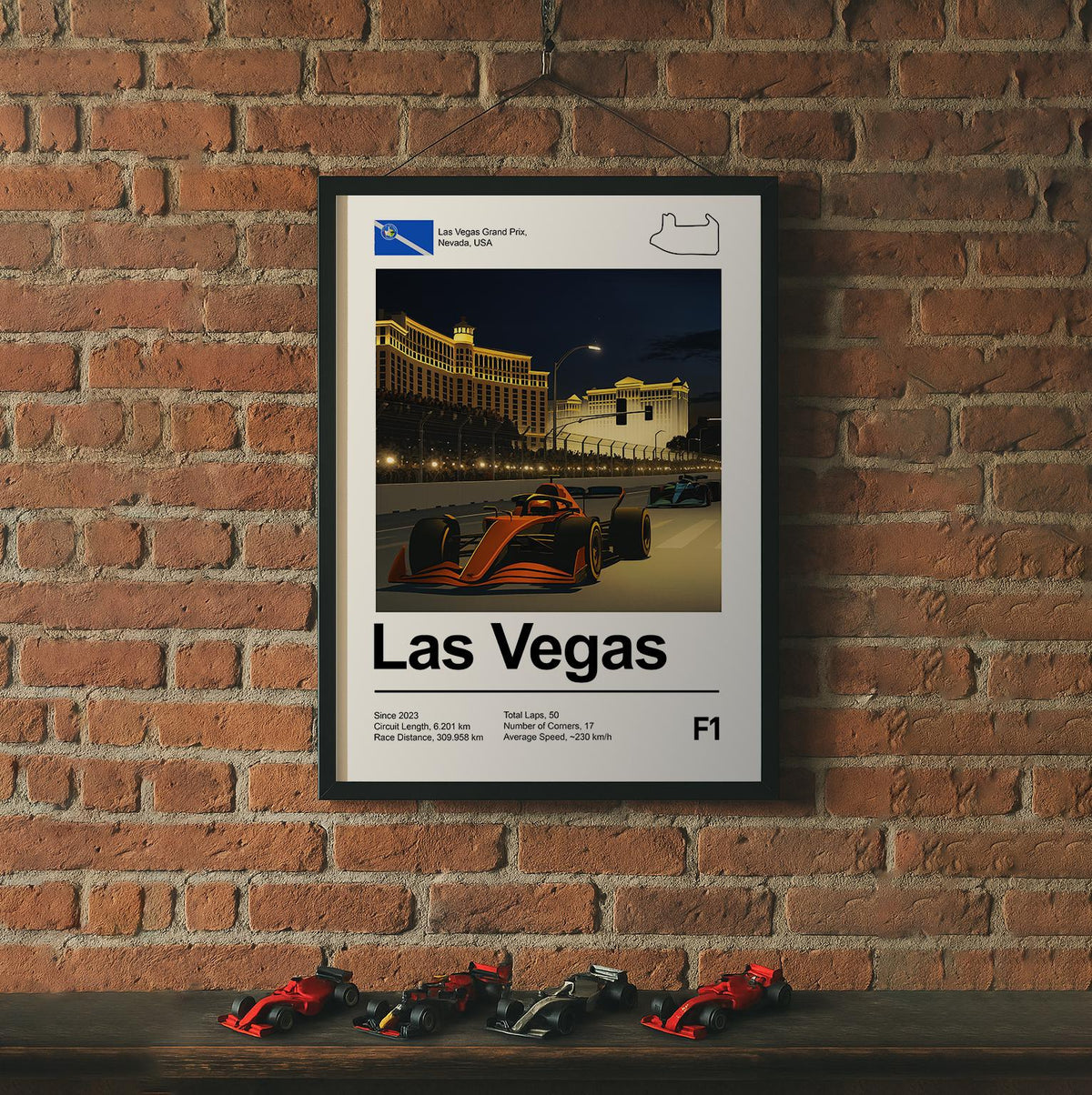 Las Vegas Race Circuit Art Print