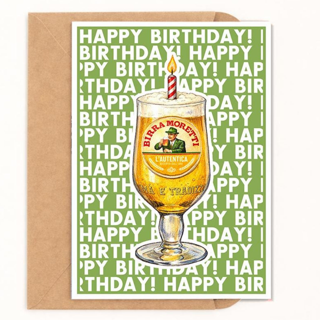 Italian Beer Birthday Card - image 1